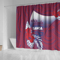 Faleula Samoa Village Shower Curtain Falefa Valley Polynesian Tribal Hibiscus Floral