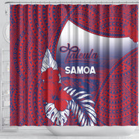 Faleula Samoa Village Shower Curtain Falefa Valley Polynesian Tribal Hibiscus Floral