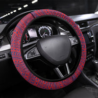 Faleula Samoa Village Steering Wheel Cover Falefa Valley Polynesian Tribal Hibiscus Floral