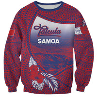 Personalised Faleula Samoa Village Sweatshirt Falefa Valley Polynesian Tribal Hibiscus Floral