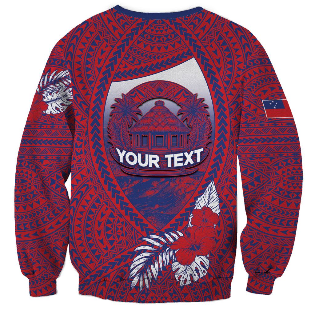 Personalised Faleula Samoa Village Sweatshirt Falefa Valley Polynesian Tribal Hibiscus Floral