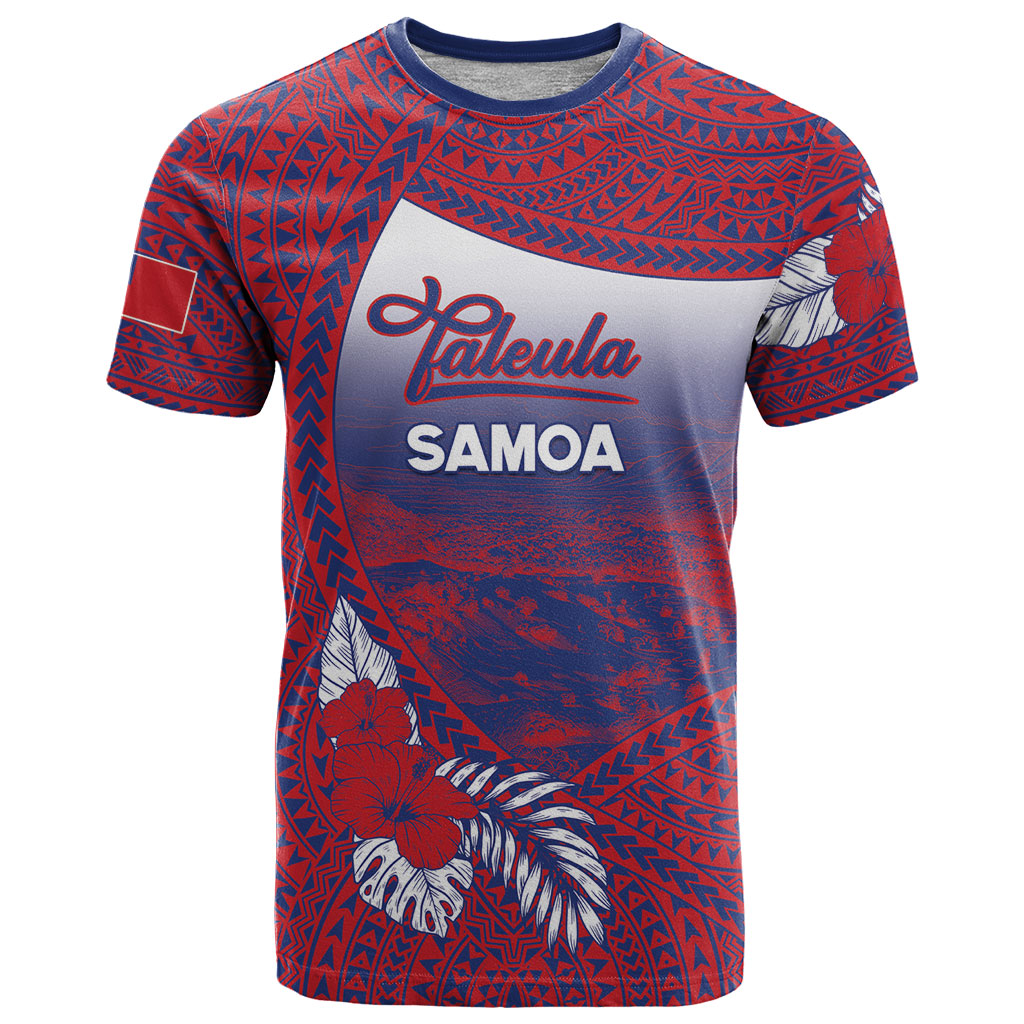 Personalised Faleula Samoa Village T Shirt Falefa Valley Polynesian Tribal Hibiscus Floral