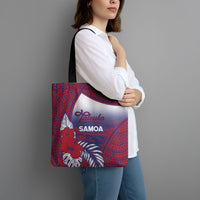 Faleula Samoa Village Tote Bag Falefa Valley Polynesian Tribal Hibiscus Floral