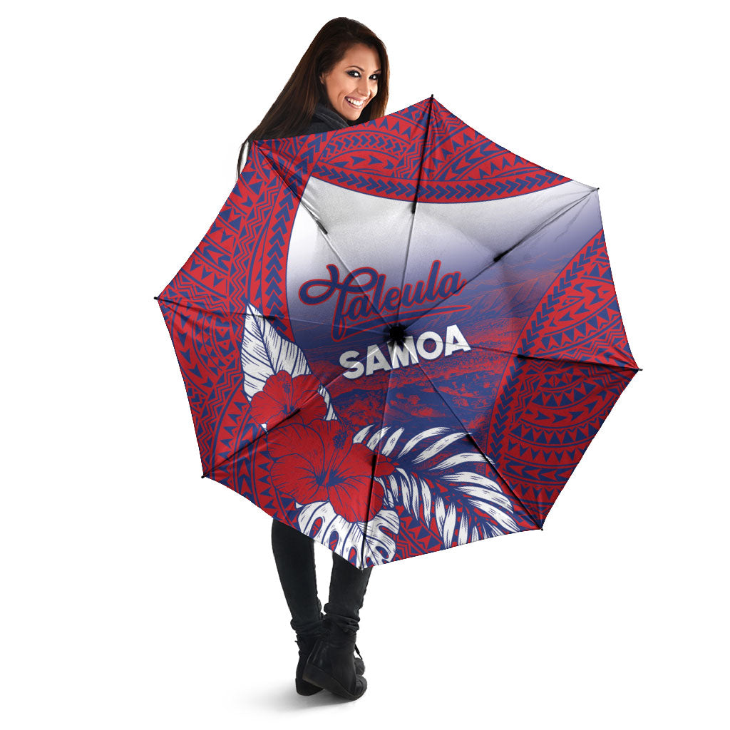 Faleula Samoa Village Umbrella Falefa Valley Polynesian Tribal Hibiscus Floral