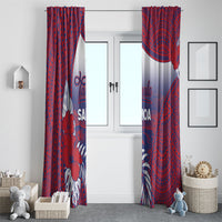 Faleula Samoa Village Window Curtain Falefa Valley Polynesian Tribal Hibiscus Floral