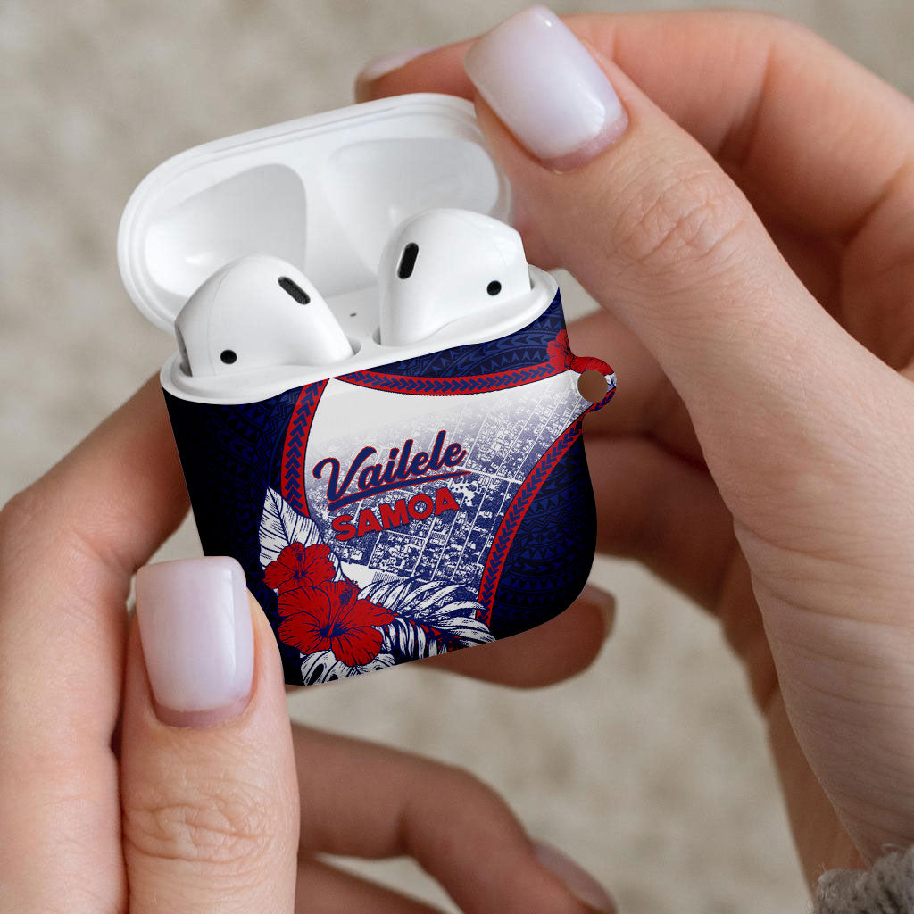 Vailele Samoa Village AirPods Case Map Polynesian Tribal Hibiscus Floral