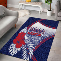 Vailele Samoa Village Area Rug Map Polynesian Tribal Hibiscus Floral