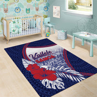 Vailele Samoa Village Area Rug Map Polynesian Tribal Hibiscus Floral