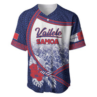 Personalised Vailele Samoa Village Baseball Jersey Map Polynesian Tribal Hibiscus Floral