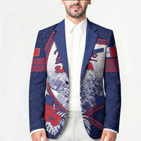 Personalised Vailele Samoa Village Blazer Map Polynesian Tribal Hibiscus Floral
