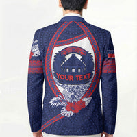 Personalised Vailele Samoa Village Blazer Map Polynesian Tribal Hibiscus Floral