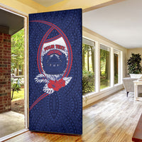 Personalised Vailele Samoa Village Door Cover Map Polynesian Tribal Hibiscus Floral