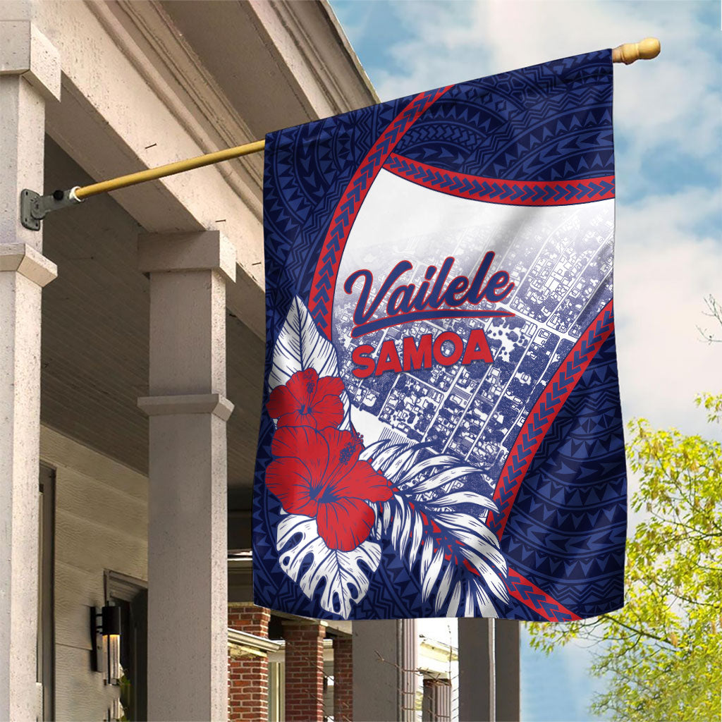 Vailele Samoa Village Garden Flag Map Polynesian Tribal Hibiscus Floral