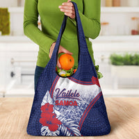 Vailele Samoa Village Grocery Bag Map Polynesian Tribal Hibiscus Floral