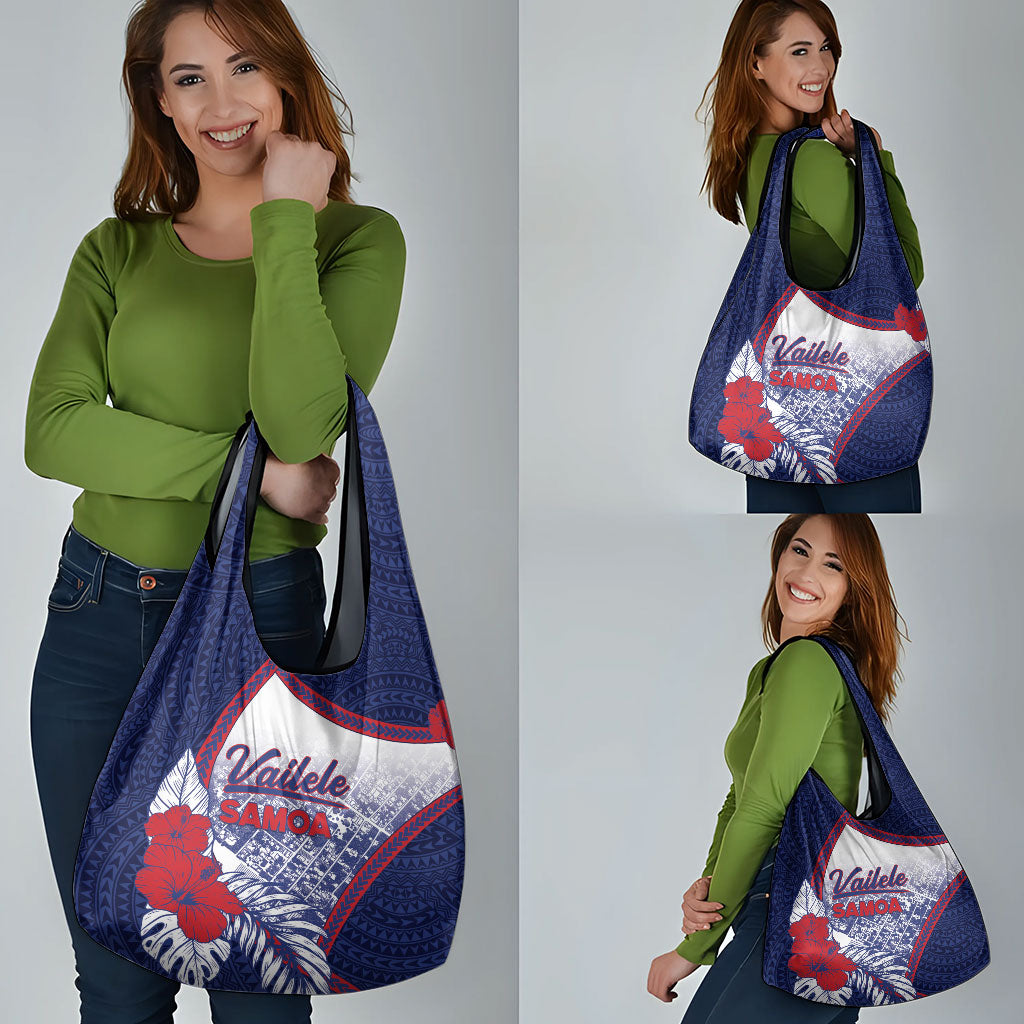 Vailele Samoa Village Grocery Bag Map Polynesian Tribal Hibiscus Floral