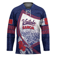 Personalised Vailele Samoa Village Hockey Jersey Map Polynesian Tribal Hibiscus Floral