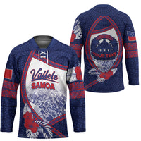 Personalised Vailele Samoa Village Hockey Jersey Map Polynesian Tribal Hibiscus Floral