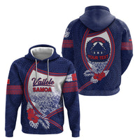 Personalised Vailele Samoa Village Hoodie Map Polynesian Tribal Hibiscus Floral
