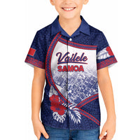Personalised Vailele Samoa Village Kid Hawaiian Shirt Map Polynesian Tribal Hibiscus Floral