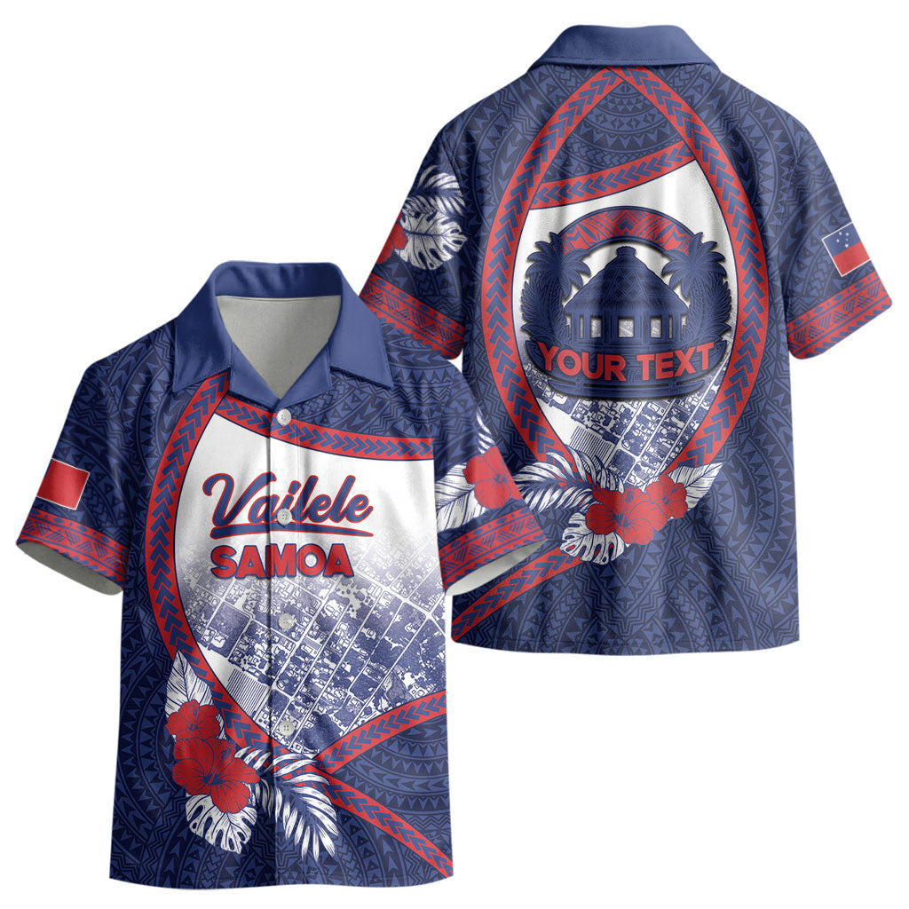 Personalised Vailele Samoa Village Kid Hawaiian Shirt Map Polynesian Tribal Hibiscus Floral