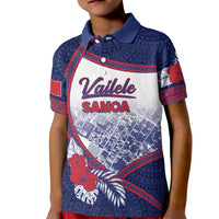 Personalised Vailele Samoa Village Kid Polo Shirt Map Polynesian Tribal Hibiscus Floral