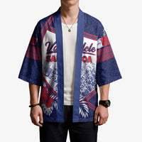 Personalised Vailele Samoa Village Kimono Map Polynesian Tribal Hibiscus Floral