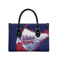 Vailele Samoa Village Leather Bag Map Polynesian Tribal Hibiscus Floral