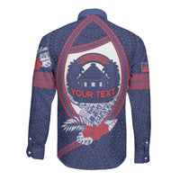 Personalised Vailele Samoa Village Long Sleeve Button Shirt Map Polynesian Tribal Hibiscus Floral