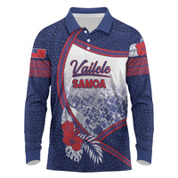 Personalised Vailele Samoa Village Long Sleeve Polo Shirt Map Polynesian Tribal Hibiscus Floral