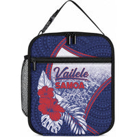 Vailele Samoa Village Lunch Bag Map Polynesian Tribal Hibiscus Floral