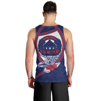 Personalised Vailele Samoa Village Men Tank Top Map Polynesian Tribal Hibiscus Floral
