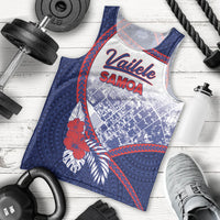 Personalised Vailele Samoa Village Men Tank Top Map Polynesian Tribal Hibiscus Floral