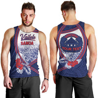 Personalised Vailele Samoa Village Men Tank Top Map Polynesian Tribal Hibiscus Floral