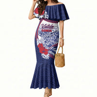 Personalised Vailele Samoa Village Mermaid Dress Map Polynesian Tribal Hibiscus Floral