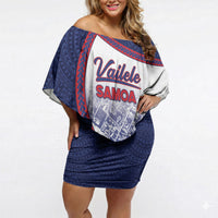 Personalised Vailele Samoa Village Off Shoulder Short Dress Map Polynesian Tribal Hibiscus Floral