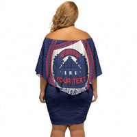 Personalised Vailele Samoa Village Off Shoulder Short Dress Map Polynesian Tribal Hibiscus Floral
