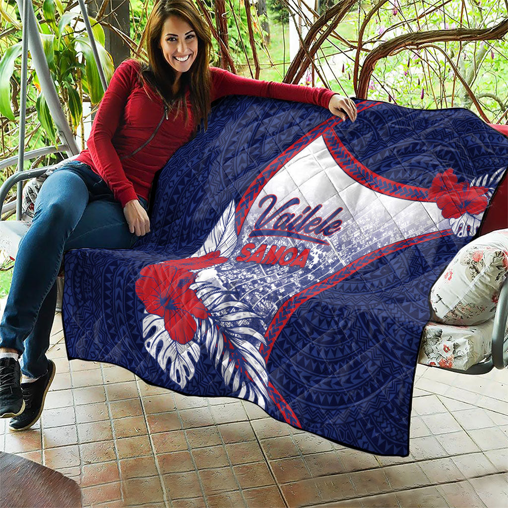 Vailele Samoa Village Quilt Map Polynesian Tribal Hibiscus Floral