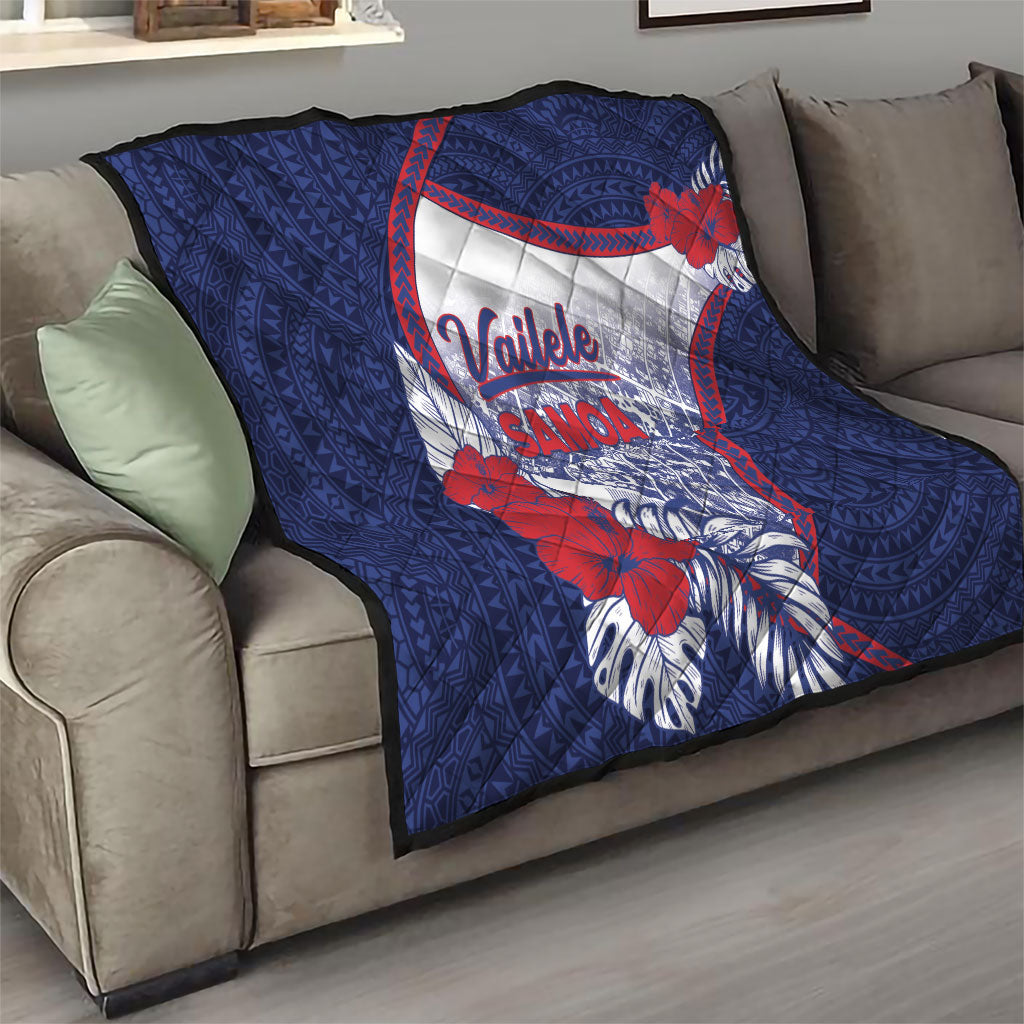 Vailele Samoa Village Quilt Map Polynesian Tribal Hibiscus Floral