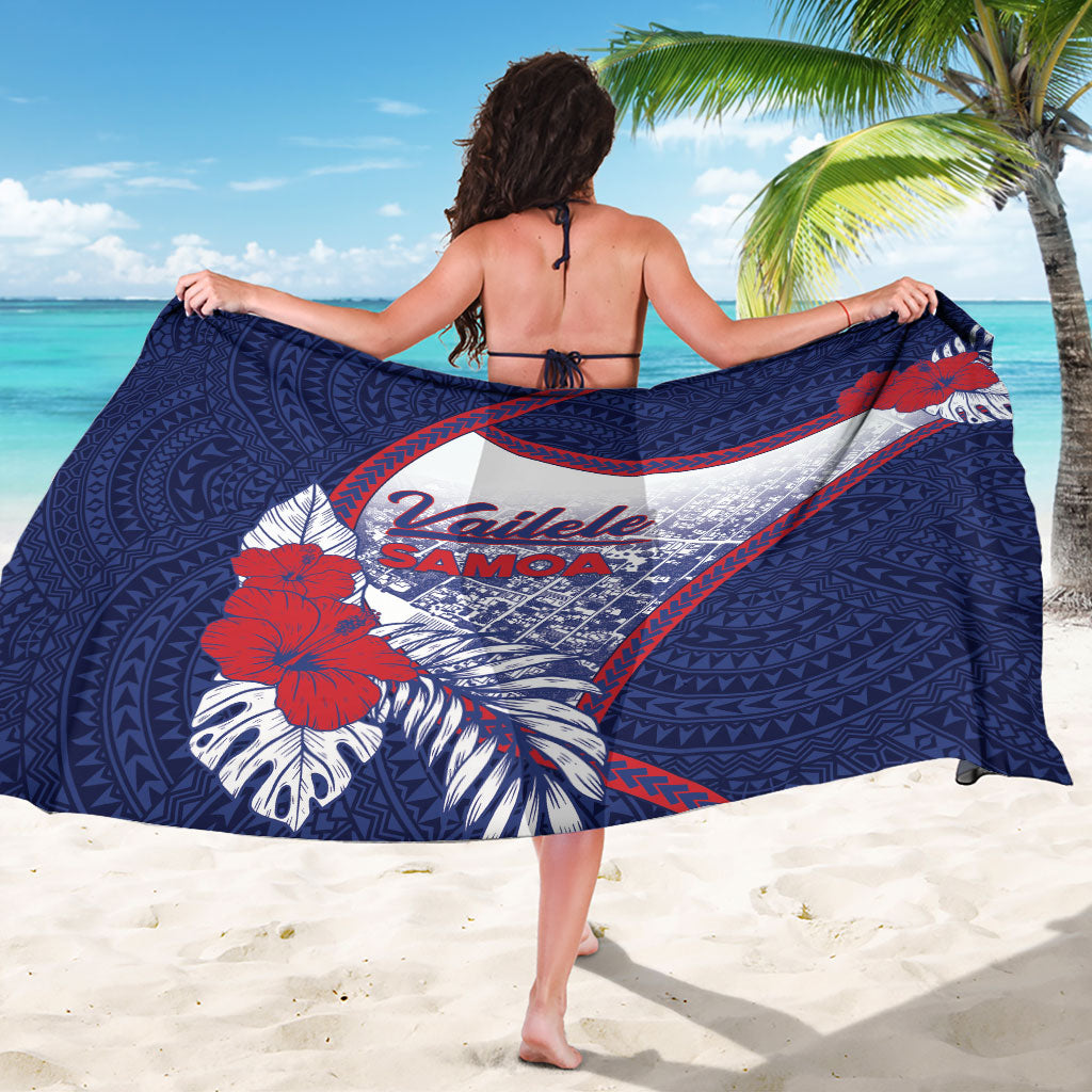 Vailele Samoa Village Sarong Map Polynesian Tribal Hibiscus Floral