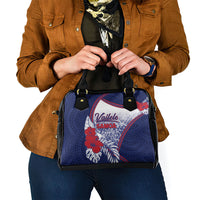 Vailele Samoa Village Shoulder Handbag Map Polynesian Tribal Hibiscus Floral
