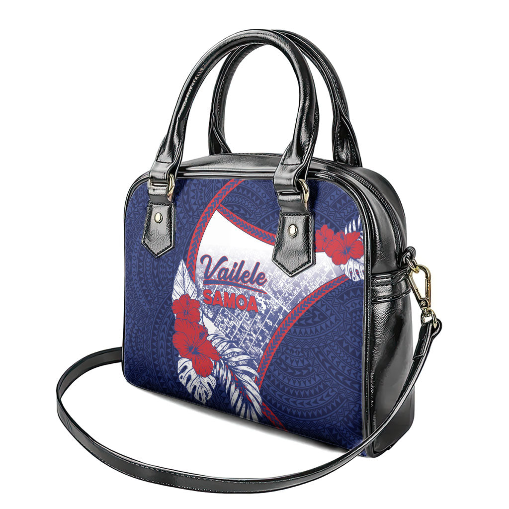 Vailele Samoa Village Shoulder Handbag Map Polynesian Tribal Hibiscus Floral