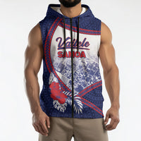 Personalised Vailele Samoa Village Sleeveless Zip Hoodie Map Polynesian Tribal Hibiscus Floral