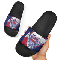Vailele Samoa Village Slide Sandals Map Polynesian Tribal Hibiscus Floral