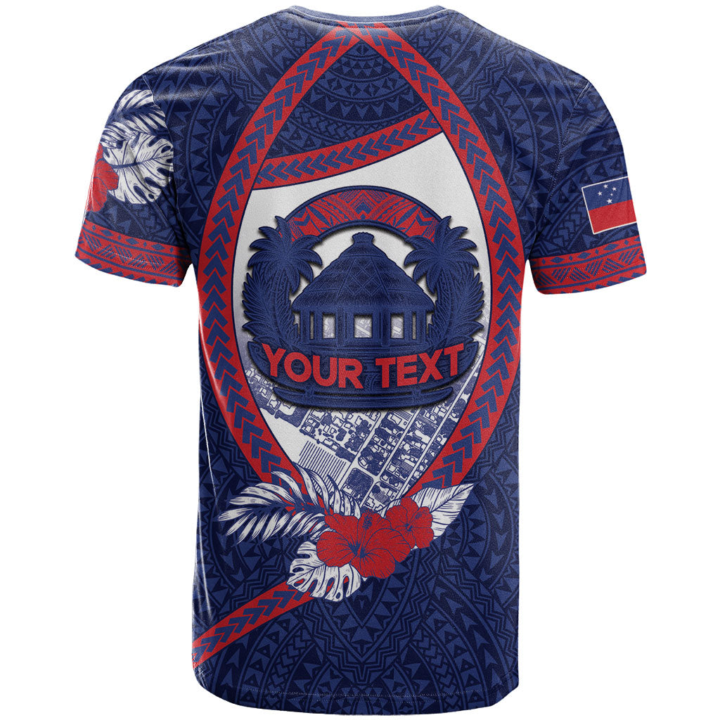 Personalised Vailele Samoa Village T Shirt Map Polynesian Tribal Hibiscus Floral