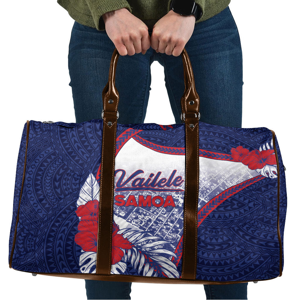 Vailele Samoa Village Travel Bag Map Polynesian Tribal Hibiscus Floral