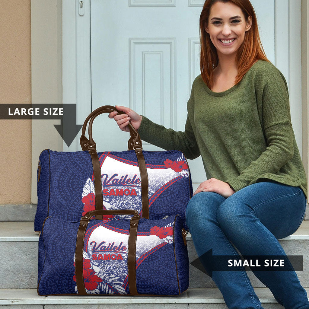 Vailele Samoa Village Travel Bag Map Polynesian Tribal Hibiscus Floral