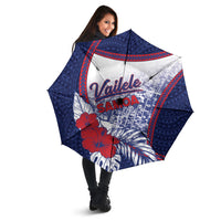 Vailele Samoa Village Umbrella Map Polynesian Tribal Hibiscus Floral