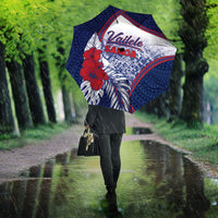 Vailele Samoa Village Umbrella Map Polynesian Tribal Hibiscus Floral