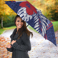 Vailele Samoa Village Umbrella Map Polynesian Tribal Hibiscus Floral