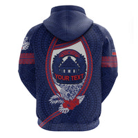 Personalised Vailele Samoa Village Zip Hoodie Map Polynesian Tribal Hibiscus Floral